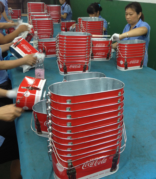 Tin Ice Bucket with Scoop for packing